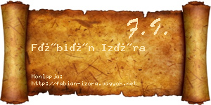 Fábián Izóra névjegykártya